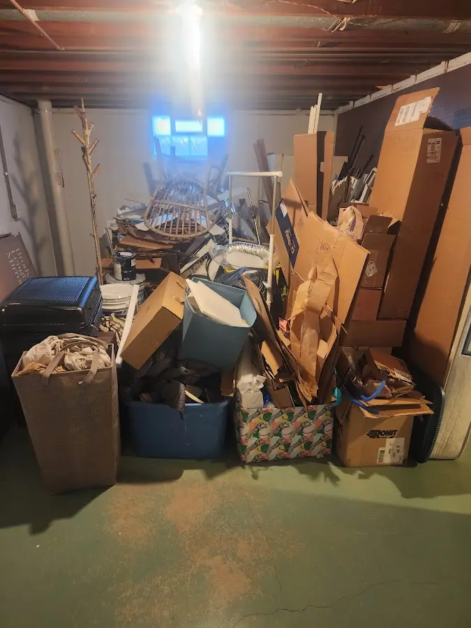 Roll-off dumpster container at job site for 4 Yard Dumpster Rental in Valley